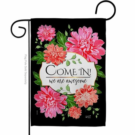 PATIO TRASERO G135543-BO Come in Floral Double-Sided Decorative Garden Flag, Multi Color PA3888941